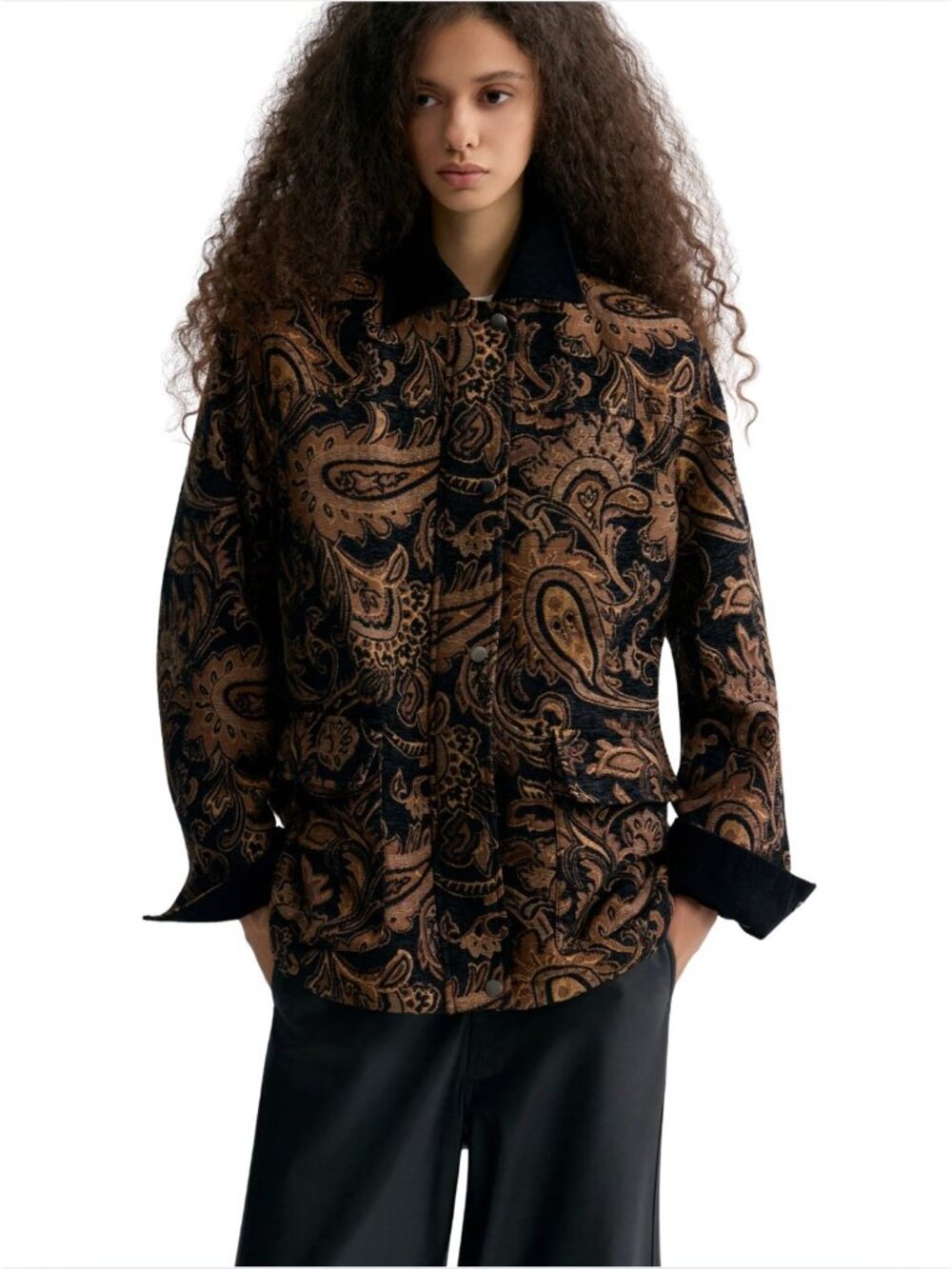 Front Row Shop Paisley Print Jaquard Jacket Corduroy NWT $322 M